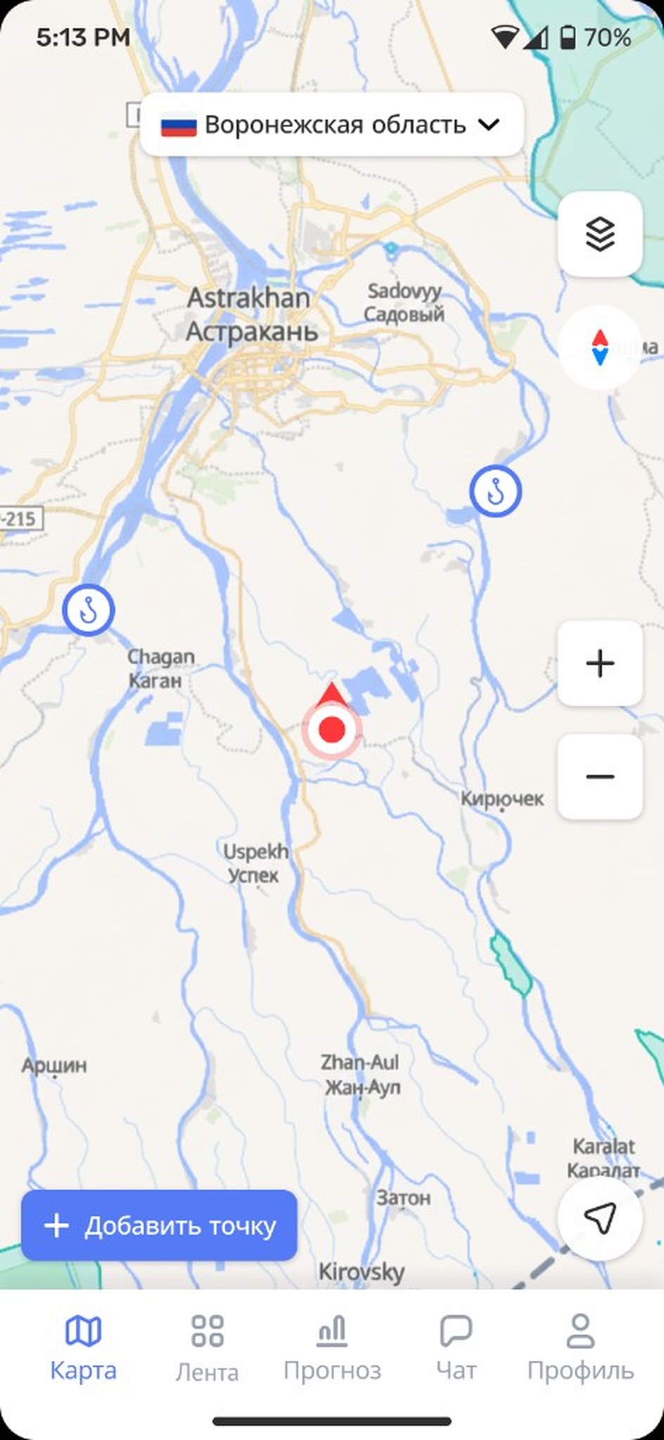 Карта точек в Клевке